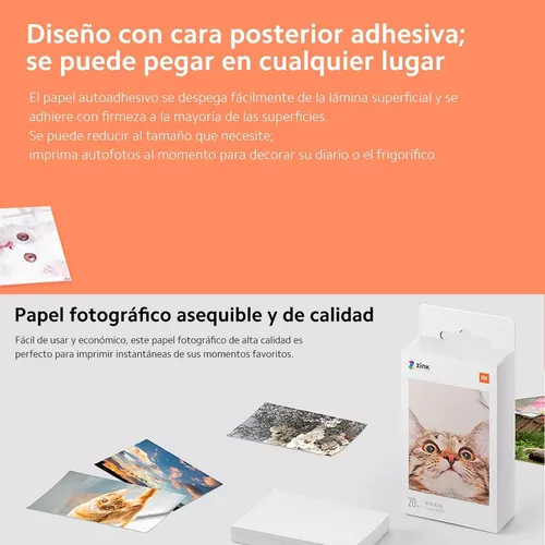 Xiaomi Papel Fotográfico (20 Hojas) Portable Photo Printer