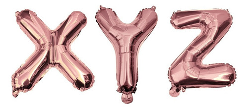 Globo Metalico Mediano Abecedario 36 Cm Color Rose Gold