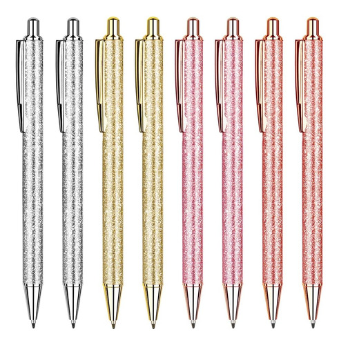 8 Bolígrafos Brillantes Purpurina, Bonitos Y Elegantes...