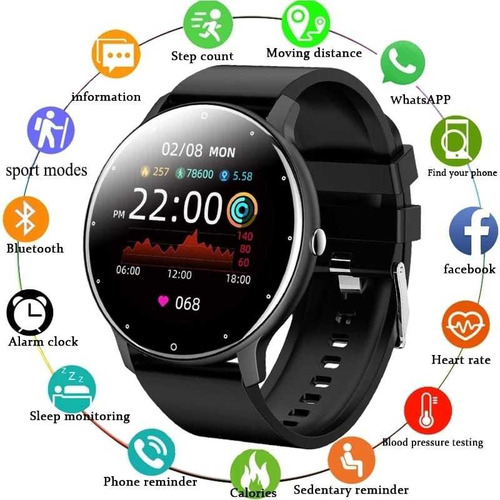 Reloj Inteligente Pulsera Zl02 Deportivo Mujeres Hombres