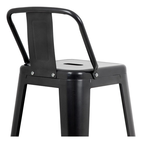 Banco Metalico Tipo Tolix Respaldo Bajo Juego De 2 Piezas Ba Acabado De La Estructura Laqueado Color Negro