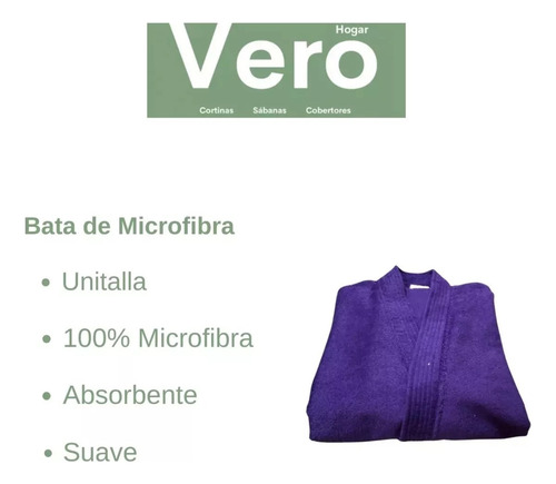 Bata De Microfibra Vero Hogar Unitalla