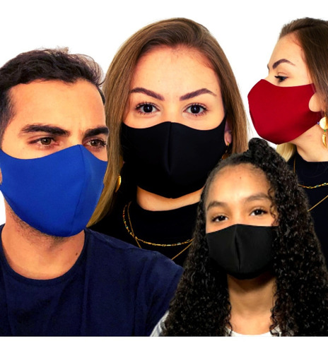 Kit 10 mascarillas deportivas de neopreno S M E G Mezcla de colores para niños de 5 a 11 años