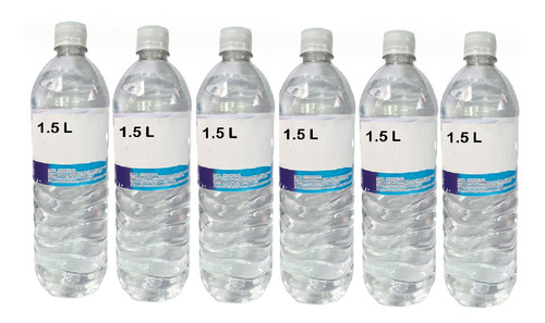 Agua Destilada 1.5 L Para Concentradores De Oxigeno  6 Pcs 