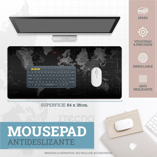 Imagen 5 de 6 de Pad Grande Xl 84x38cm Gamer Oficina Mouse Y Teclado Pc