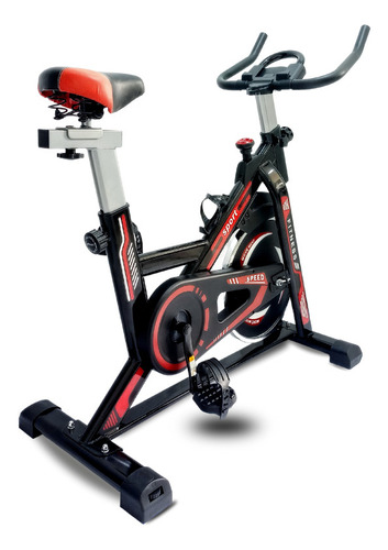 Bicicleta fija KXT KUB-618 spinning color negro y rojo