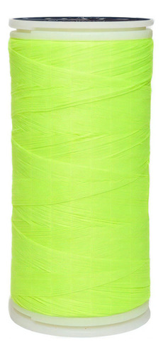 Caja 12 Pzas Hilo Coats Poliéster Liso 3 Cabos Fibra Corta Color T6980-1040 Amarillo Fosforescente