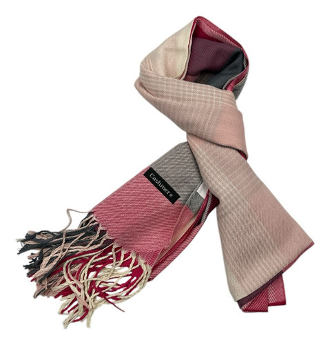 Cachecol Lenço Xale Xadrez Inverno Tecido Fino Cor 85/pink