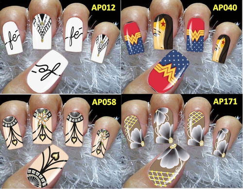 Kit Com 384 Películas Adesivos De Unhas 32 Cartelas Promoção