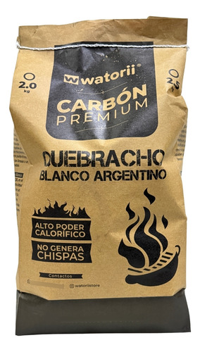 Carbón Quebracho Blanco En Bolsa 2,5kg (06und) 15kg