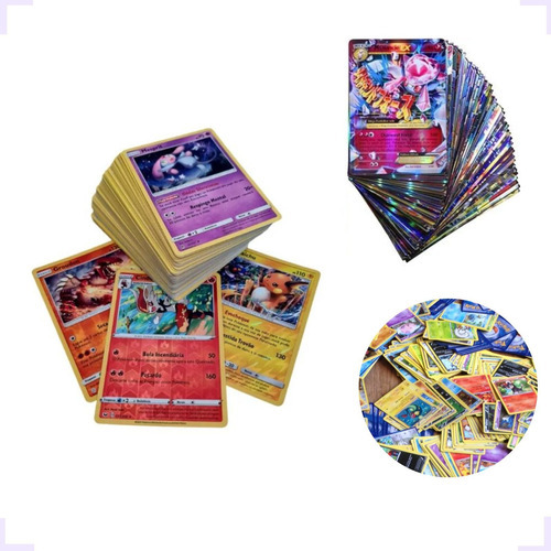 Cartas Pokémon 10 Un Comum Sortidos Nenhuma Repetição+brinde