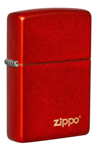 Encendedor Zippo Rojo Metalico Logo  49475zl Original