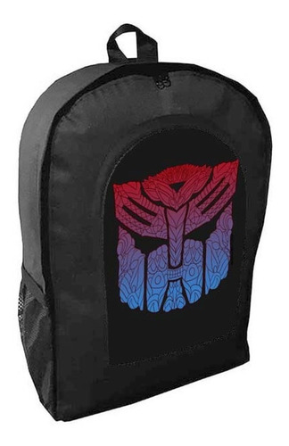 Mochila Negra  Transformers Adulto / Escolar E2