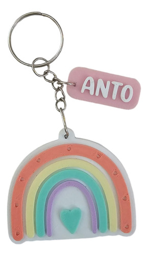 Llaveros Souvenirs 3d Personalizados Con Nombre X 31 Arcoiris Pastel