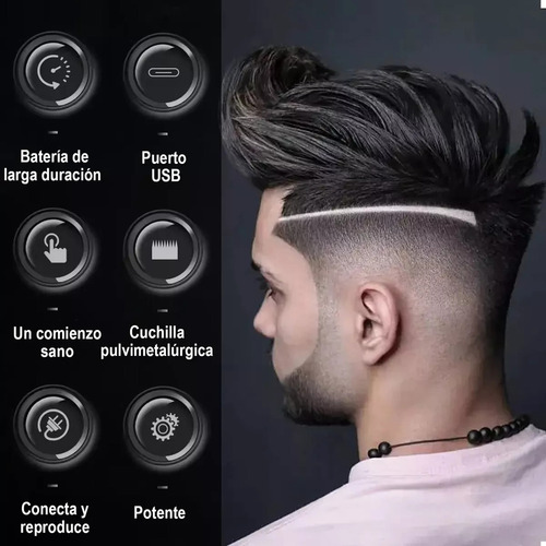 . Máquina De Cortar Cabelo Digital Led 5v Preta Km2299