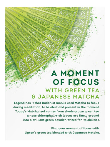 Lipton Té Verde Con Matcha Japonés 15 Bolsas De Té