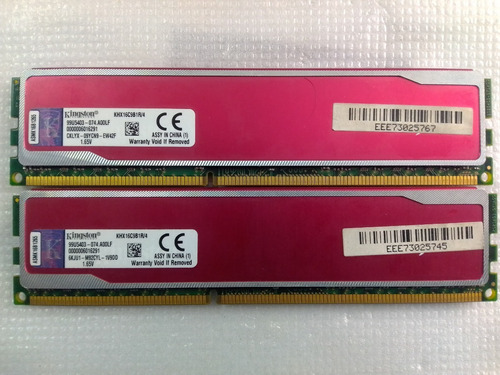 Memoria Ram Ddr3 8gb (2x4gb) 1600mhz Kingston Hiperx Red