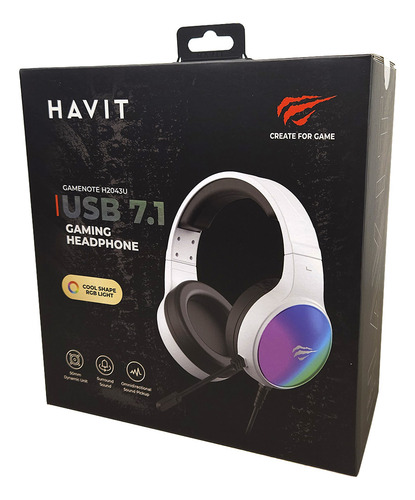 Auriculares para juegos Havit Gamenote H2043u Usb Rgb blancos