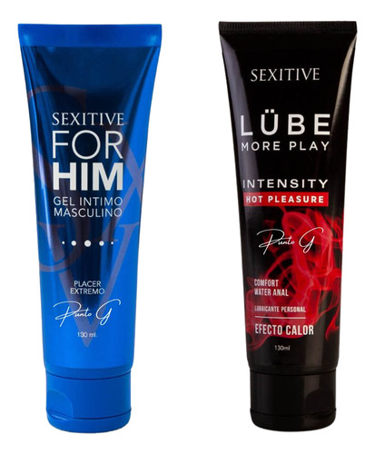 Geles Íntimos Sexitive Lube A Elección 130ml C/u X2 Unidades For Him / Calor