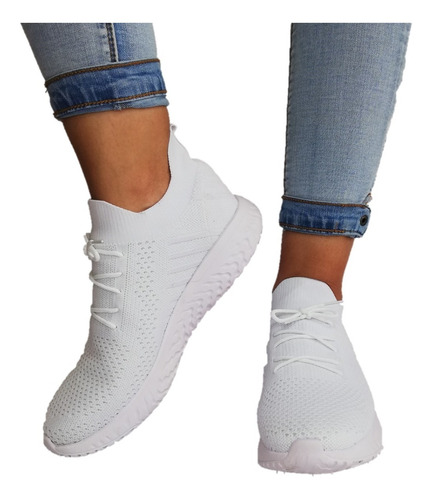 Imagen 5 de 5 de Tenis Para Mujer De Moda Blanco Negro Marino Gris Sneka Ins3