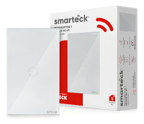 Módulo de conmutador digital Smarteck, táctil de 1 lugar, blanco