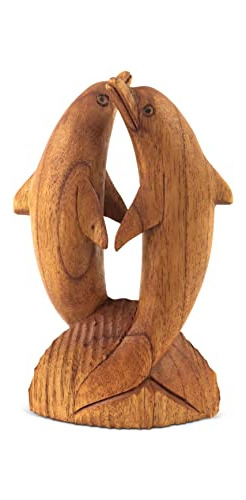 Escultura Delfín Madera Decoración Hogar 8 PuLG.