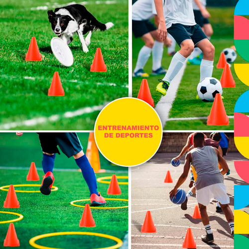 Kit 15 Conos Entrenamiento Agiliadad Coach Obstaculo Naranja