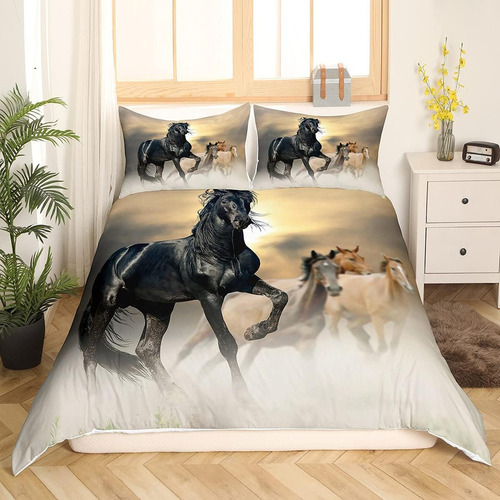 . New Juego De Ropa De Cama De Caballo De 3 Piezas Tamano