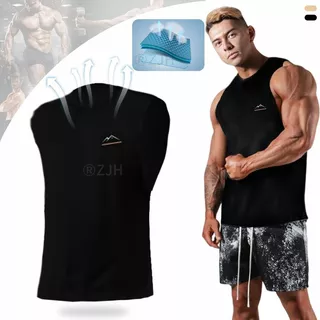 Playera Licra Deportiva Gym Casual Sin Mangas Slim Fit