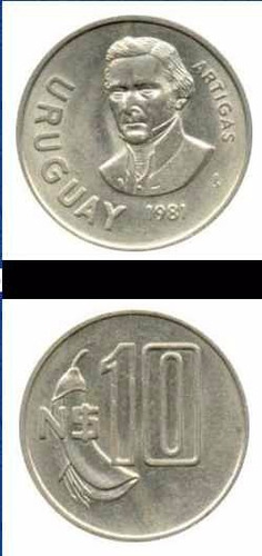 Lote De 16 Monedas De Uruguay De N$10 Año 1981