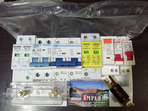 Imagen 3 de 5 de Kit Protecciones Breaker Dps Inversor Solar Hibrido 1-5 Kva