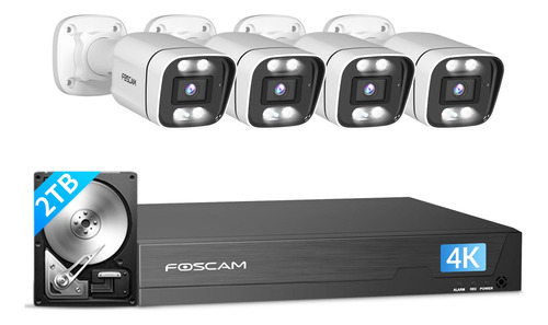 Foscam Sistema De Camara De Seguridad 4k 8mp Nvr Poe 8 Canal