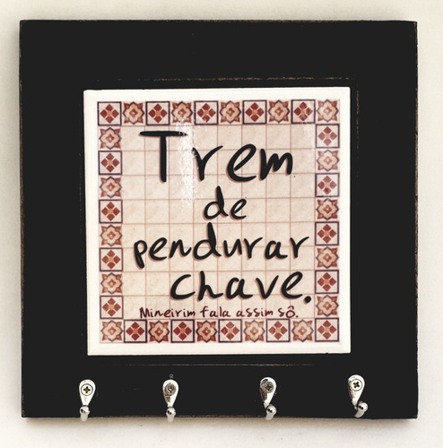 Imagem 1 de 1 de Porta Chave Com Azulejo - Trem De Pendurar Chaves