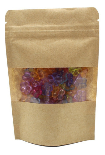 Imagen 5 de 7 de 50 Bolsas Papel Kraft Doypack 10x15x4 Cms Cierre Hermetico