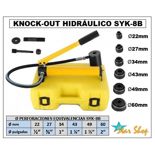 Juego Knock-out Punzador Hidráulico Syk-8b