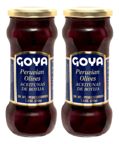 2 Frascos Aceitunas De Botija Peruanas Goya 210g C/u