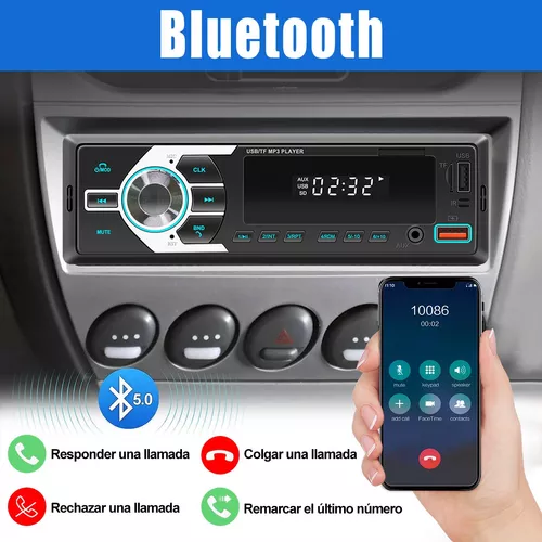 Radio Coche Bluetooth 1 DIN : Autoradio Bluetooth Soporta Llamadas Manos  Libres Control Remoto - Radio de Coche con Reproductor de MP3,  Soporta/FM/AUX-IN/SD/2USB/Carga Rapida : : Electrónica