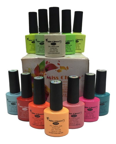Imagen 2 de 3 de Gel Miss Cherry Gama X Semipermanente 12 Colores 10ml