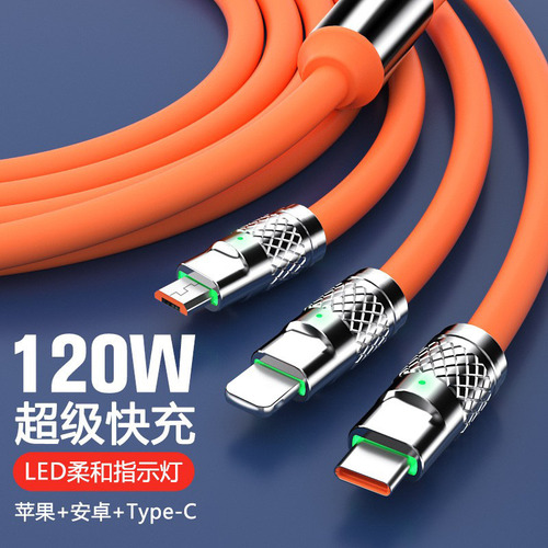 / Cable De Carga Múltiple 3 En 1 De 3,94 Pies Y 120 W Para