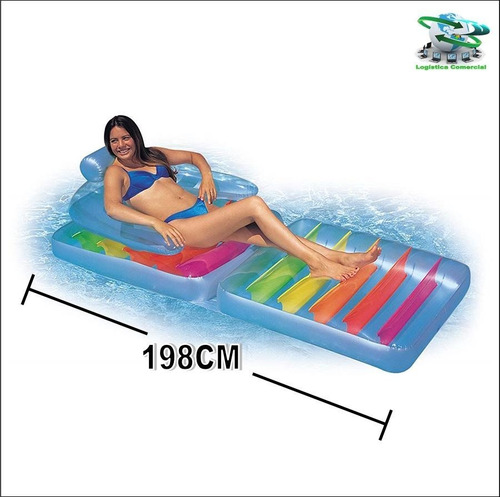 Imagen 3 de 9 de Silla Sillon Flotador Inflable Convierte En Colchoneta 58870