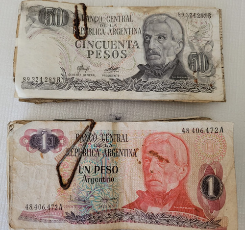 Billetes Pesos Banco Central República Argentina Lote X 130 (Usado)