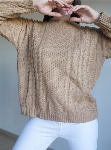 Sweater Mujer Tramado Lana Acrilica