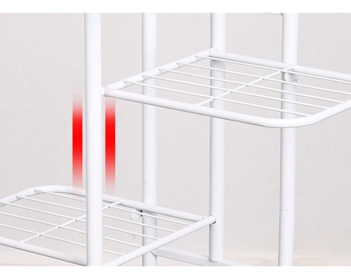 Porta Macetas De Madera Metal De 5 Capas 6 Cuencas Soporte