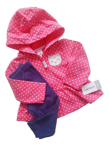 Conjunto Carters Nena Campera Rosa Pantalon Azul 9 Meses 