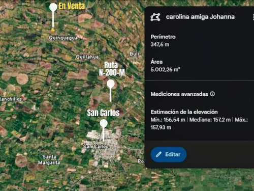 Parcela En Venta En San Carlos, Orilla De Camino Gran Frente