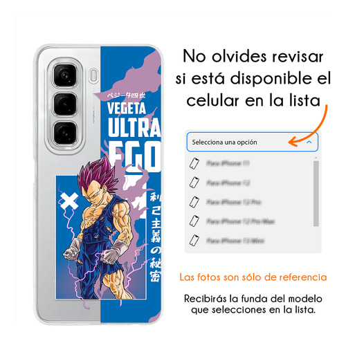 Funda Para Infinix Vegeta Ultra Ego Anime Case Dragon Ball Gohan Bestia Smart 8