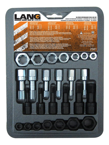 Lang Tools Piece Thread Restorer Macho Y Juego De Troqueles,