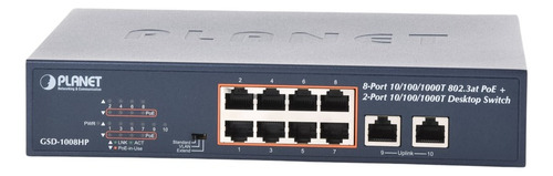 Switch No Administrable Poe 8 Puertos 10/100/1000 Mbp Planet