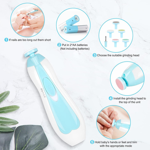 Cortador De Uñas Eléctrico Para Bebé, 12 En 1, Kit De Lima D