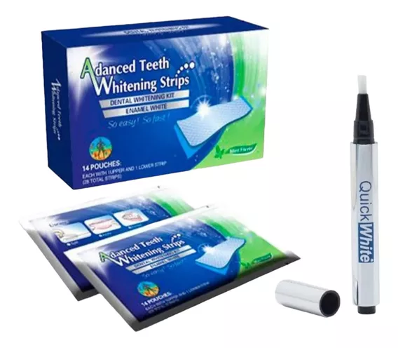 Tiras Bandas Blanqueadoras Dental + Lapiz Dientes Whitening